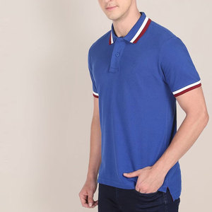 Polo de Manga Corta para Hombre, Color Azul Sólido, Tejido de Punto, Secado Rápido, Estilo Casual, MOQ Bajo - Product Image 2