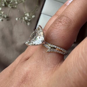 Royal Saga Moissanite 3CT Trillion Cut Diamond <b>Solitaire</b> <b>Ring</b> Original 925 <b>Silver</b> Trendy Elegant Fine Jewelry Gift for Weddings - Product Image 2