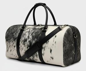 กระเป๋าเดินทางหนังวัวแท้คุณภาพพรีเมียม พร้อมขนสัตว์  แบบถือหรือสะพาย  สำหรับเดินทางช่วงสุดสัปดาห์  คุณภาพส่งออก รุ่น LHTB-0111 - Product Image 1