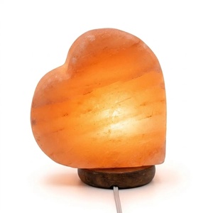 Lámpara de Sal Rosa del Himalaya Hecha a Mano, con Forma de Corazón, con Cable Regulable, para Mesa - Product Image 1
