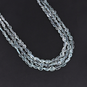 Collier statement luxueux multi-couches en pierres naturelles d'aquamarine, fait main, bijoux unisexes - Product Image 3