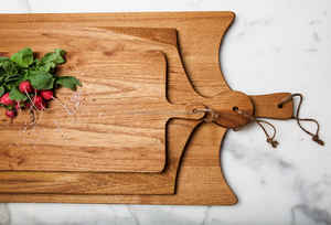 Planches à découper en bois d'acacia pour couper les légumes et la viande Surface de coupe Planche en bois massif Planche artisanale Cuisine rustique - Product Image 3