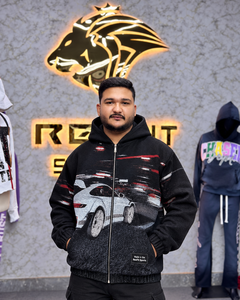 Sudadera con capucha unisex personalizada con cremallera completa y estampado, de forro polar grueso, estilo urbano, con logotipo personalizado, OEM, al por mayor, ropa casual - Product Image 1
