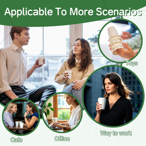 Gobelets jetables biodégradables et recyclables de 16 oz pour café chaud/froid, slushies, milkshakes, smoothies – Gobelets en papier écologiques - Product Image 6