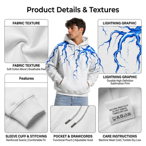 Customizable 100% Cotton Oversized Fleece <b>Pullover</b> Hoodie with Drawstring Hood for <b>Men</b>-Winter Casual Streetwear USA B2B Sourcing - Product Image 5