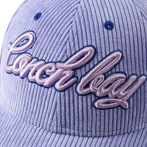 Laserbay Corduroy Baseball Cap 6-Panel Embroidered Logo Adjustable Unisex Casual <b>Hat</b> Light <b>Purple</b> - Product Image 6