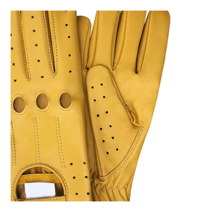 Guantes de cuero con pantalla táctil para hombre, guantes de conducción forrados de punto, térmicos, para invierno, para conducir al aire libre - Product Image 6