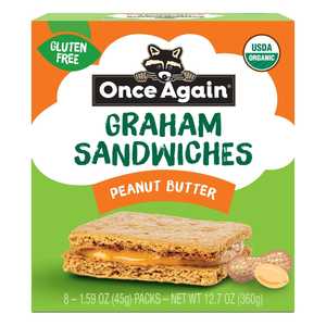 Paquete de 6 x 8 unidades (1.59 oz) - Sándwich de galleta Graham con mantequilla de cacahuete orgánica - Product Image 1