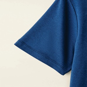 T-shirt à manches courtes col rond pour femme, coupe ample, couleur unie, tissu jersey 100% coton, vêtements décontractés, printemps été - Product Image 5