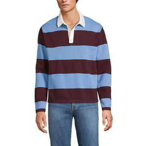 Chemise de rugby personnalisée de haute qualité avec broderie LOGO, motif rayé vintage, chemise polo en coton tricoté surdimensionnée à manches longues - Product Image 5