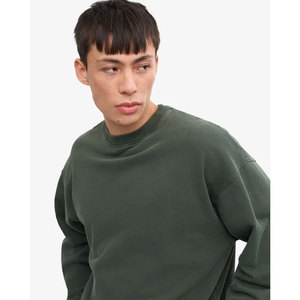 Sweat-shirt à col rond surdimensionné pour homme, couleur unie, style minimaliste, coupe classique, tissu en molleton 100% coton, sweat-shirt pour l'automne - Product Image 5