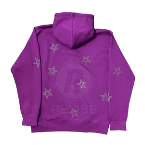 Sweat-shirts à capuche en strass de haute qualité, design personnalisé, 100% coton, écologiques, respirants, vêtements décontractés pour hommes - Product Image 2