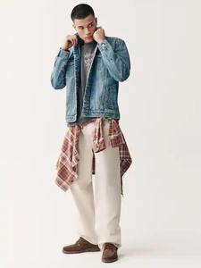 Chaqueta Vaquera Moderna para Hombre, Corte Ajustado, Elegante y Cómoda, Mezcla de Algodón, Perfecta para Ropa Urbana, Informal, Oficina, Viajes y Uso Diario - Product Image 5