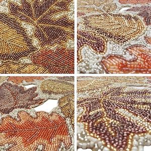 Embroidered Autumn Leaf Table Runner Modern Home Decor Polyester Washable Plant Pattern - Product Image 6