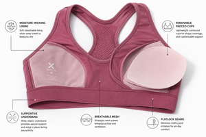 X Sports City Women's Sports <b>Bra</b> Hot Trending Colors Scoop Neck Yoga Wear Breathable Removable Padded Cups <b>Stretch</b> Fit Sporty - Product Image 4