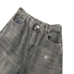 Jean à carreaux délavé pour homme, coupe droite, taille haute, braguette boutonnée, 100% coton respirant, style décontracté et tendance - Product Image 4