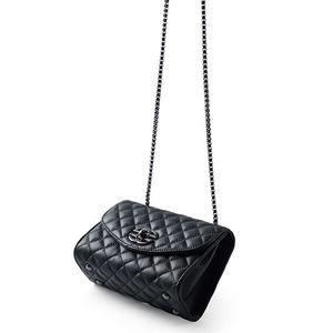 Sac à bandoulière et à main en cuir véritable rétro pour femme, motif losanges, grande capacité, fermeture à rabat, haute qualité, vente en gros usine - Product Image 4