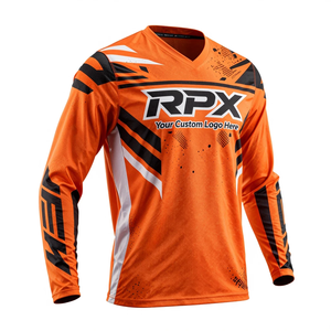 Camiseta de motocross personalizada con logo de marca, nueva, para carreras, de manga larga, 100% poliéster, camiseta de motocross personalizada para equipo. - Product Image 3