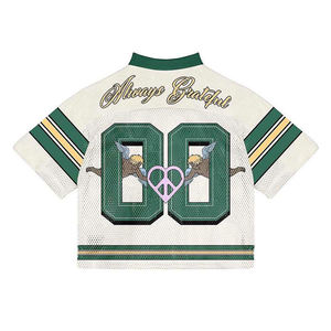 Factory Custom Printed Design Oversized Mesh Jersey Unisex Retro Soccer Boxy Cropped Top Jersey Blank Football Fashion <b>Tshirts</b> - Product Image 6