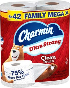 Papier toilette CharminUltra Strong Clean Touch, 6 rouleaux familiaux Mega XL = 42 rouleaux standard - Product Image 1