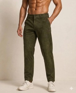 Custom Smart Range <b>Men's</b> Cow Suede <b>Leather</b> <b>Pants</b> Soft <b>Leather</b> Jean Style Casual Trousers Wholesale Supplier Odm/oem Manufacturer - Product Image 4