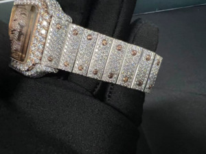 Montre de luxe élégante en acier inoxydable et quartz, étanche, avec diamants, pour homme, usage quotidien, soirée, aiguilles mixtes, vente en gros - Product Image 4