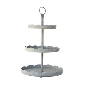 Nouveau Présentoir à Gâteaux Vintage à 3 Niveaux en Fer Galvanisé pour Mariages et Anniversaires, Fourniture de Fête Ronde en Fer, Taille et Forme Personnalisables - Product Image 1