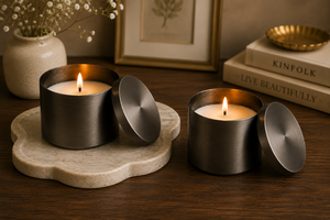 Falah International - Lata de Metal de Lujo para Velas con Tapa, Recipiente Recargable para Cera de Soja, Frasco de Vela Perfumada Premium para Decoración del Hogar 2026 - Product Image 3