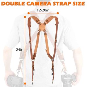 Premium <b>Leather</b> Camera <b>Harness</b> Dual Strap System for DSLR Cameras Comfortable Shoulder Chest Rig Photography Gear - Product Image 3