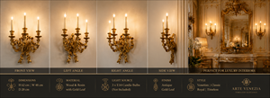 Crystal Venetian Baroque Luxury <b>Wall</b> <b>Sconce</b> Decorative <b>Wall</b> <b>Light</b> with Ornate Mirror Detailing Elegant Brass Arms crystal handle - Product Image 3
