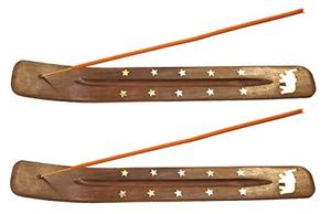 New Arrival Indian Wood Arts Wooden Incense <b>Stick</b> Holder Agarbatti Stand with Ash Catcher Handcrafted Set of 2 - Product Image 2