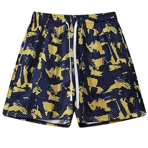 กางเกงขาสั้นตาข่ายลายต้นไม้สำหรับผู้ชาย น้ำหนักเบา ระบายอากาศได้ดี แห้งเร็ว เหมาะสำหรับวิ่งและออกกำลังกาย กางเกงขาสั้นพิมพ์ลายตามสั่งสำหรับผู้ชาย - Product Image 1