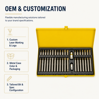 Jeu de 40 embouts en acier allié S2, embouts Torx, hexagonaux, spline, étoile, avec étui en métal jaune pour la réparation automobile