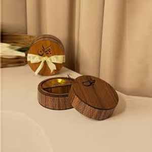 Round Wooden <b>Bakhoor</b> Burner Box 2-in-1 Arabic <b>Oud</b> Incense Holder & Storage Case With Removable Metal Cup For Home Decoration - Product Image 4