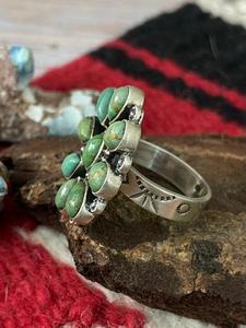 Natural Kingman Turquoise <b>Ring</b> Handcrafted Sterling <b>Silver</b> Southwestern Artisan Gemstone Jewelry Western Boho <b>Statement</b> - Product Image 2