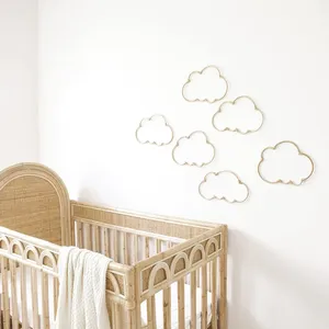 Décoration murale nuage en rotin tressé naturel pour chambre d'enfant, art tissé durable pour chambre de bébé - Product Image 2