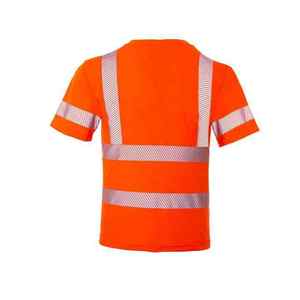เสื้อโปโลสีส้มสะท้อนแสงพร้อมแถบสะท้อนแสง ชุดทำงานแบบยูนิเซ็กซ์ ผ้าฝ้าย ป้องกันความปลอดภัย กันลม - Product Image 4