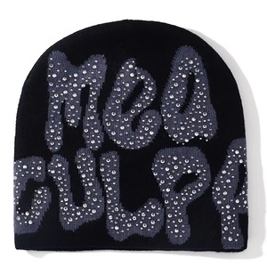 Durable Knitted Beanies Winter Skull <b>Cap</b> Rhinestone Warm Acrylic Cuffed Beanie Hat For <b>Men</b> Women Casual And Sports Wear - Product Image 3