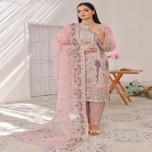 Trajes de lujo bordados indios para mujer Bin Hameed, venta al por mayor, vestidos de novia de Organza para ropa de fiesta - Product Image 3