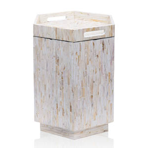 Mesa de Centro de Mosaico de Conchas Capiz con Diseño Hexagonal Único, Muebles de Lujo para Sala de Estar, Fabricante - Product Image 2