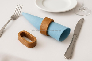 Anneau de serviette en bois de qualité supérieure, best-seller, fait à la main, décoration rustique pour table à manger, pour la maison et la cuisine - Product Image 6