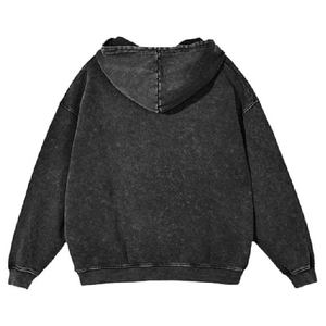 Sudadera con Capucha Extra Grande para Hombre, Negra, de Algodón French Terry, Estilo Urbano, con Estampado, Bolsillo Delantero, Manga Regular, para Otoño - Product Image 2