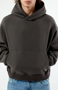 New Unisex Oversized Crop Hoodie Men's Cotton Woven Solid Color Casual Autumn Waterproof Pocket Acid Wash Regular Custom Logo - Product Image 4