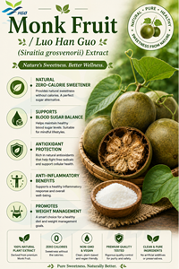 Approvisionnement direct de l'usine HGO Extrait de fruit de moine naturel/Luo Han Guo (Siraitia grosvenorii) Mogroside V 5% (extrait standardisé) - Product Image 2
