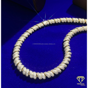 Elegant 925 <b>Sterling</b> <b>Silver</b> Moissanite Diamond Tennis Necklace Luxury Iced Out <b>Chain</b> For Fashion Forward <b>Men</b> And Women - Product Image 2