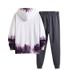 Custom <b>Tie</b> <b>Dye</b> Men Tracksuit Wholesale Custom Logo Sportswear Manufacturer Winter Warm Fleece Pullover Hoodie And Joggers <b>Set</b> - Product Image 2