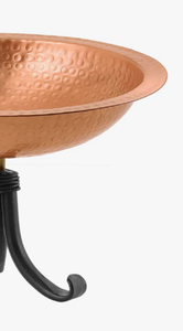 Nouveauté : Bac à oiseaux en cuivre martelé de qualité supérieure avec petit piédestal en fonte pour jardin et pelouse - Product Image 6