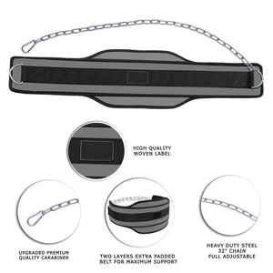 Ceinture de musculation en néoprène pour le soutien du dos et le soulagement des douleurs lombaires, idéale pour l'entraînement en salle de sport et les dips, au design unique et simple. - Product Image 2