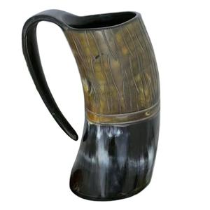 แก้วกาแฟฮอร์นแบบชนบทแก้วทำมือเป็นมิตรต่อสิ่งแวดล้อม - Product Image 1