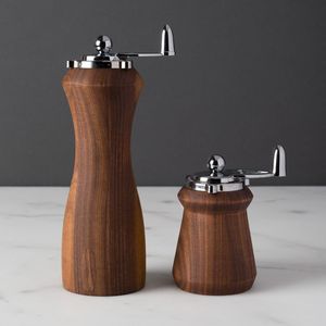 Molinillo de Pimienta de Madera, Mecanismo Manual Ajustable de Empuje y Tracción, Acabado Negro - Product Image 3